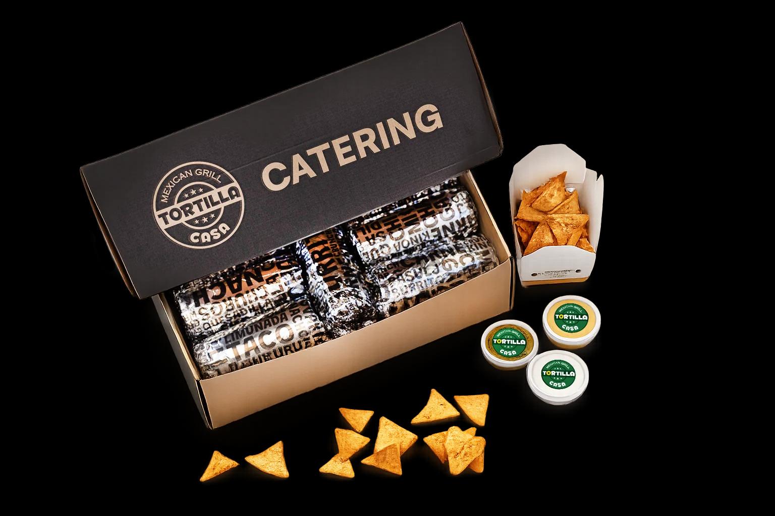 Tortilla Casa catering box sa pojedinačno upakovanim burritima