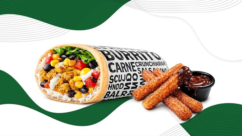 Chicken Burrito and Churros